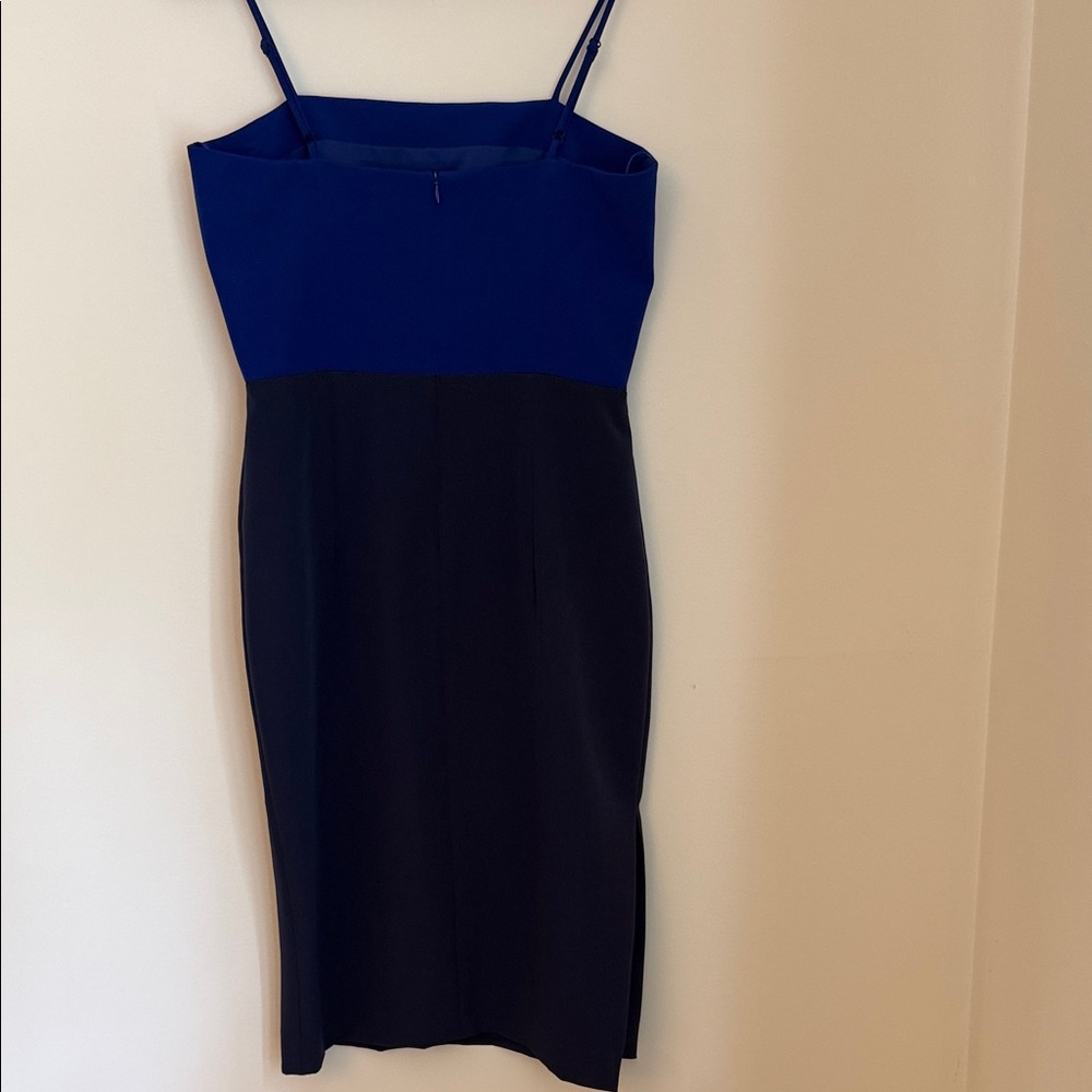 MILLY Two-Tone Blue Dress with Spaghetti Straps - Picture 3 of 7